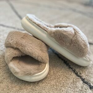 Fluffy house slippers